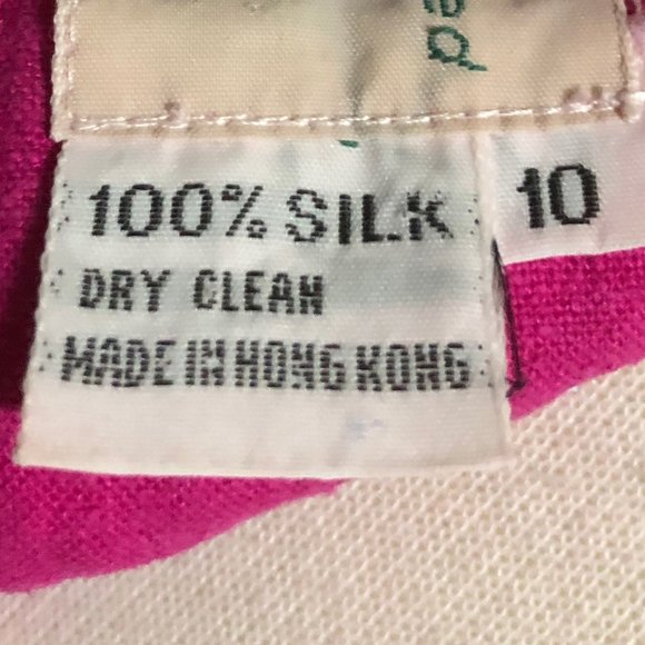 Vintage Fuchsia Raw Silk Sakowitz dress - Picture 6 of 6